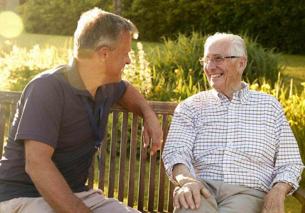 the-willows-Man Visiting Senior Male Relative In Assisted Living Facility the-willows-Man Visiting Senior Male Relative In Assisted Living Facility